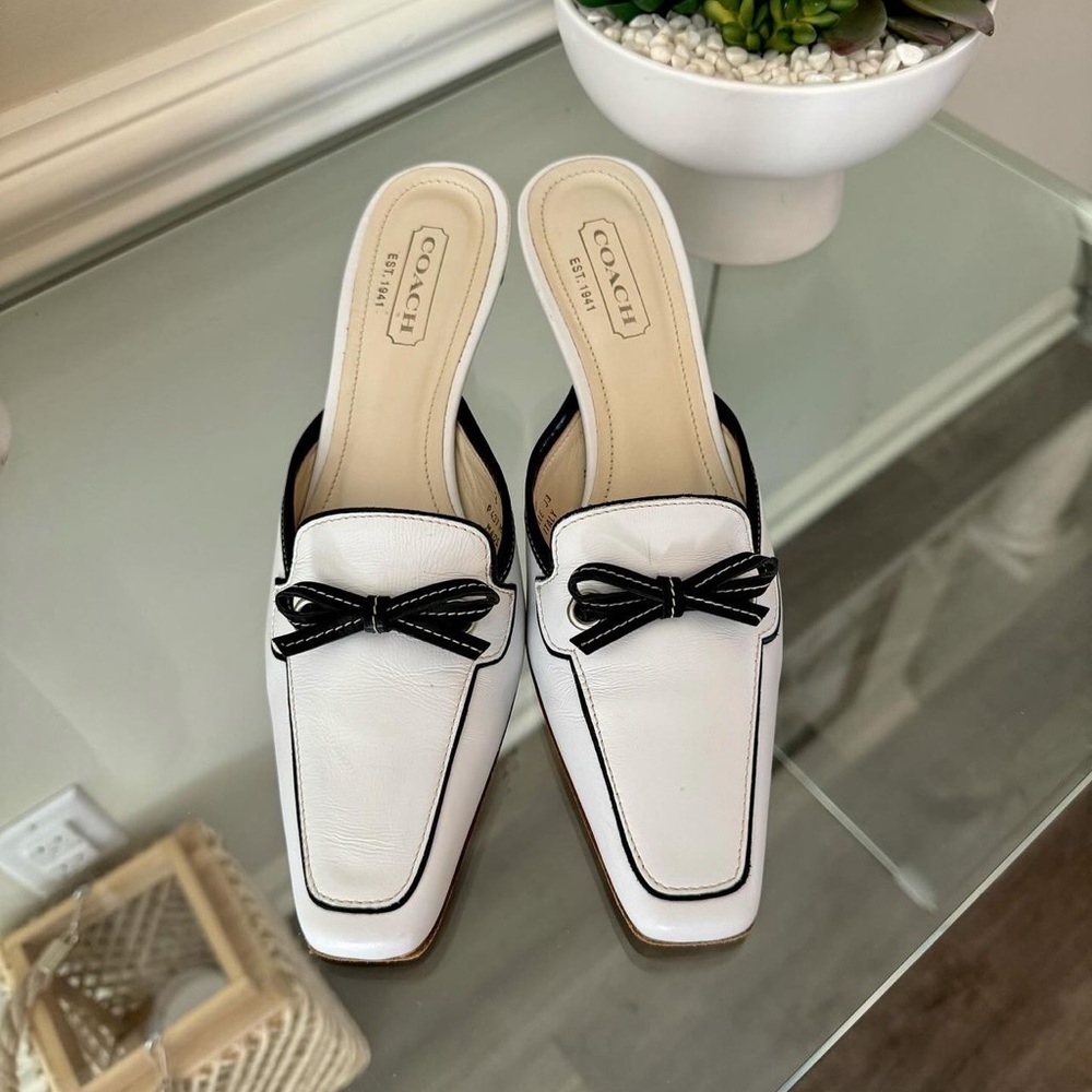 Coach Marielle Calf Kitten Heel Mules